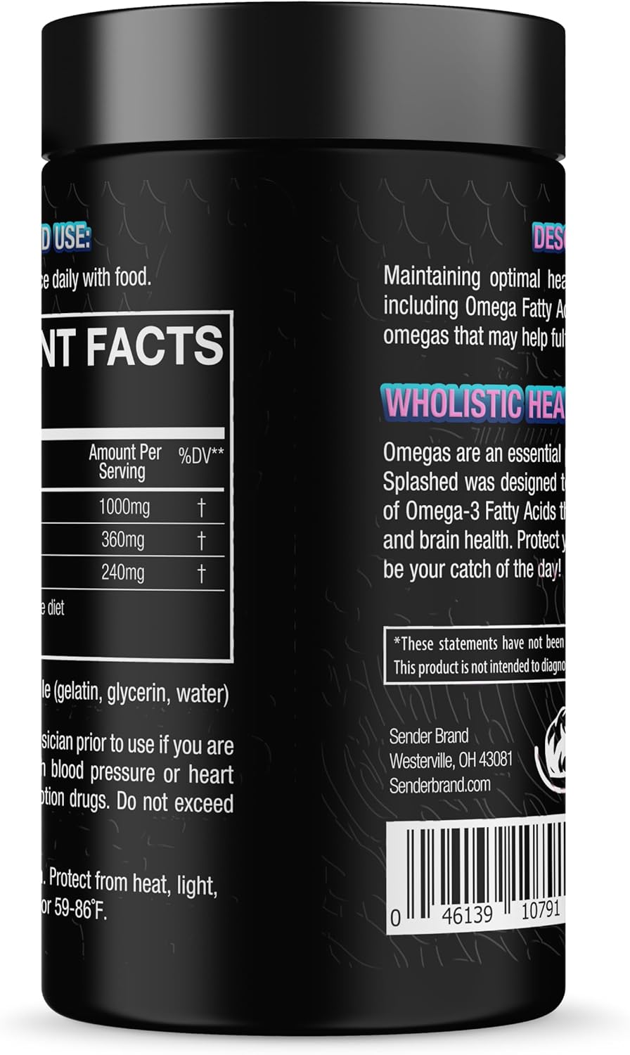 Sender Brand Full Potency Fish Oil Supplement with EPA and DHA for Enhanced Brain Support and Uplift