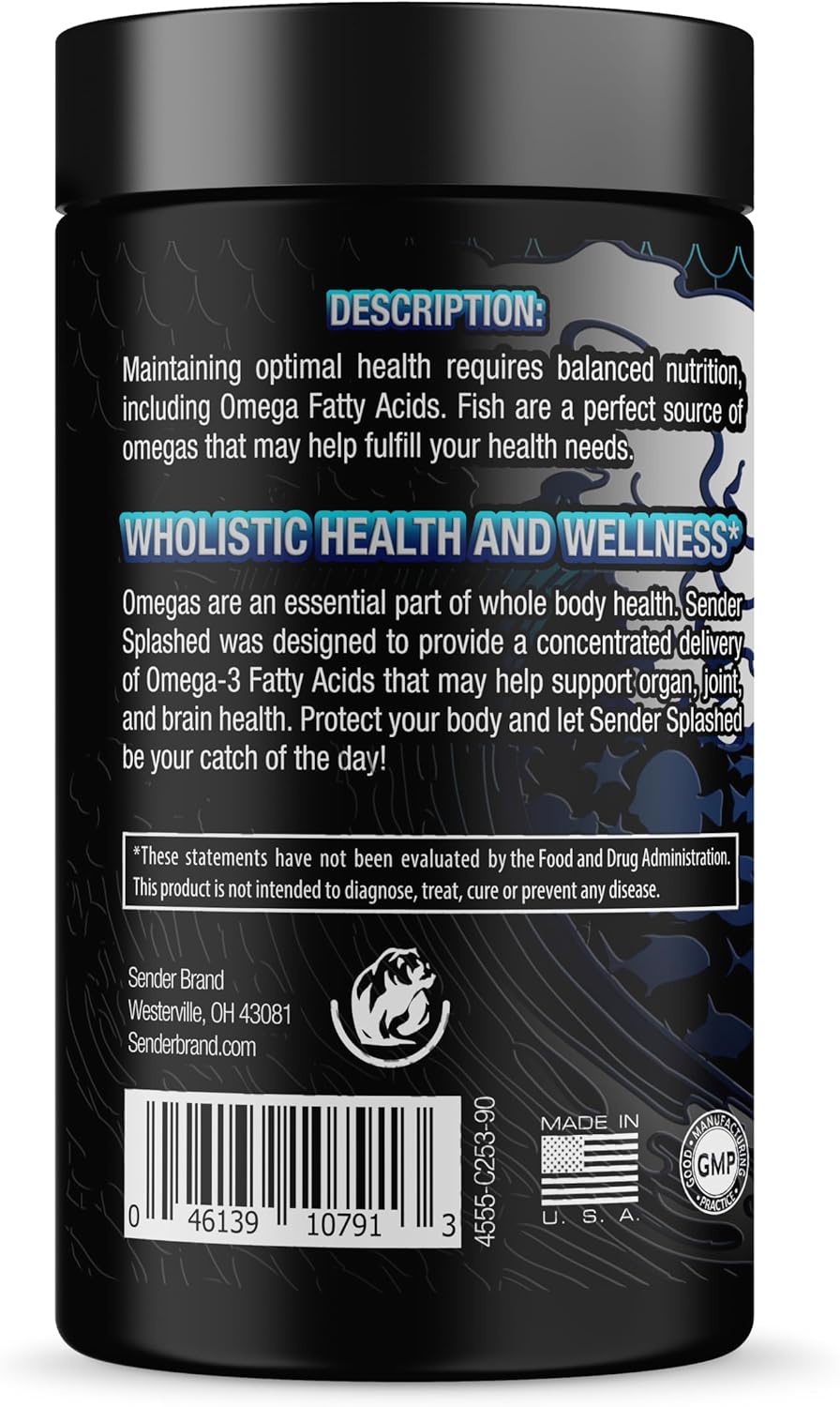 Sender Brand Full Potency Fish Oil Supplement with EPA and DHA for Enhanced Brain Support and Uplift