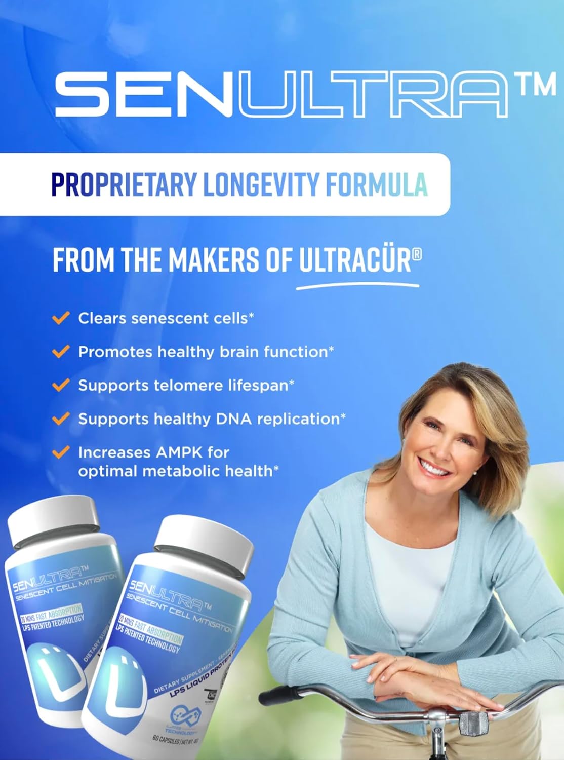 Senescent Cell Clearing Longevity Formula with Fisetin, Curcumin, Quercetin & Beta-Glucan. Supports Cellular & Cognitive Health.