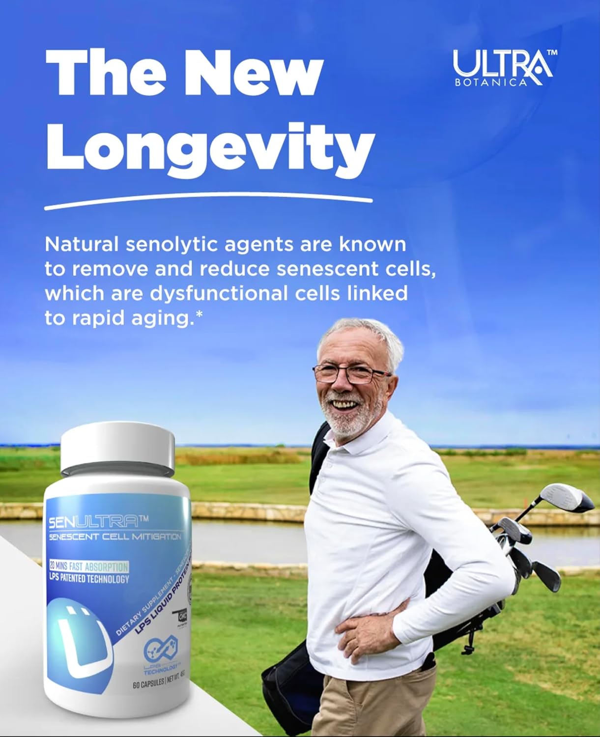 Senescent Cell Clearing Longevity Formula with Fisetin, Curcumin, Quercetin & Beta-Glucan. Supports Cellular & Cognitive Health.