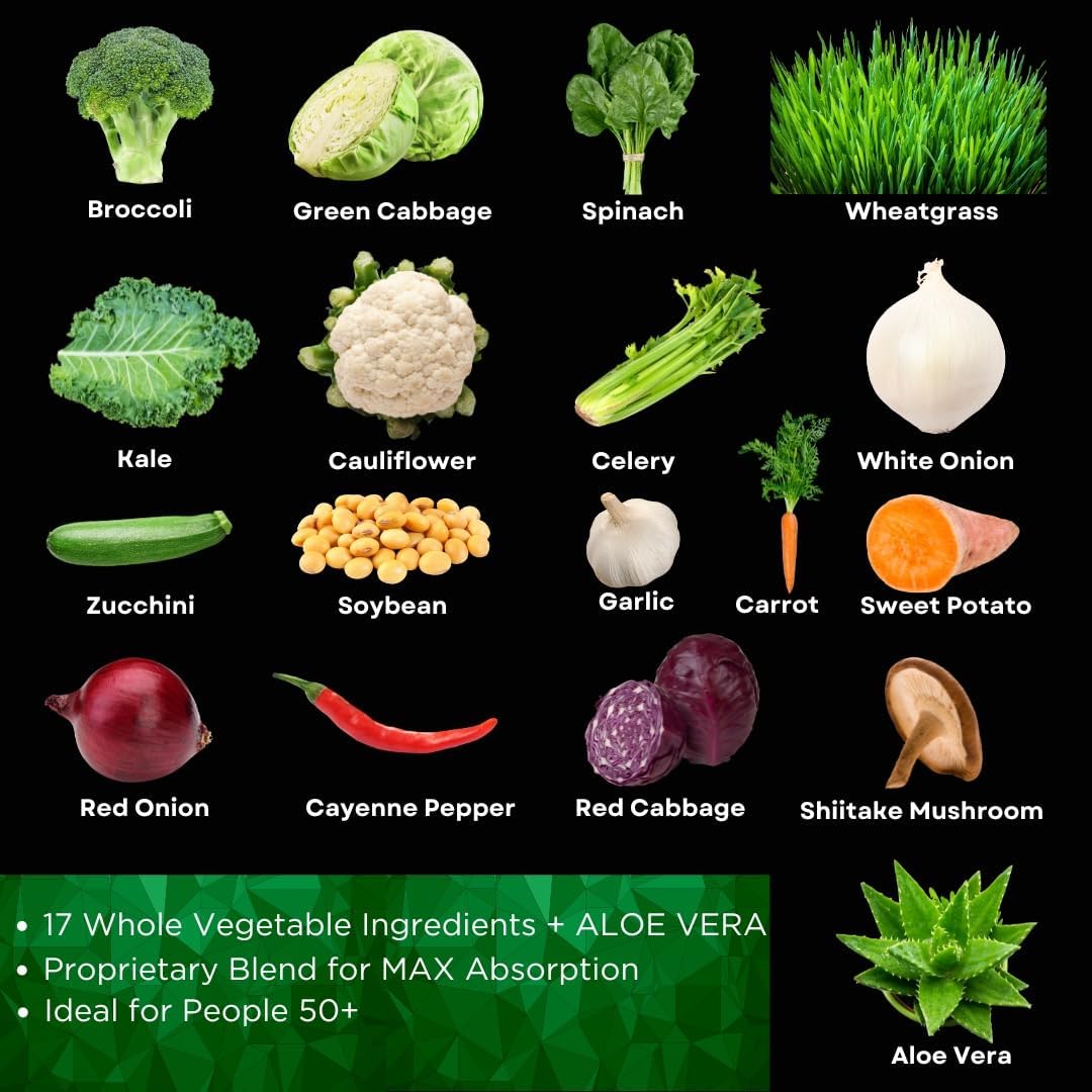 Senior Fruit & Veggie Whole Food Supplement for Men and Women - 90 Fruit Capsules & 90 Veggie Capsules - Enhanced Absorption Formula for Seniors