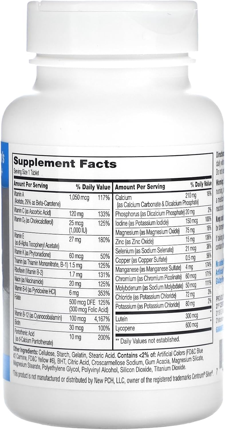 Senior Men's 50Plus Tablets for 21st Century Sentry, 100 Count, Unscented White