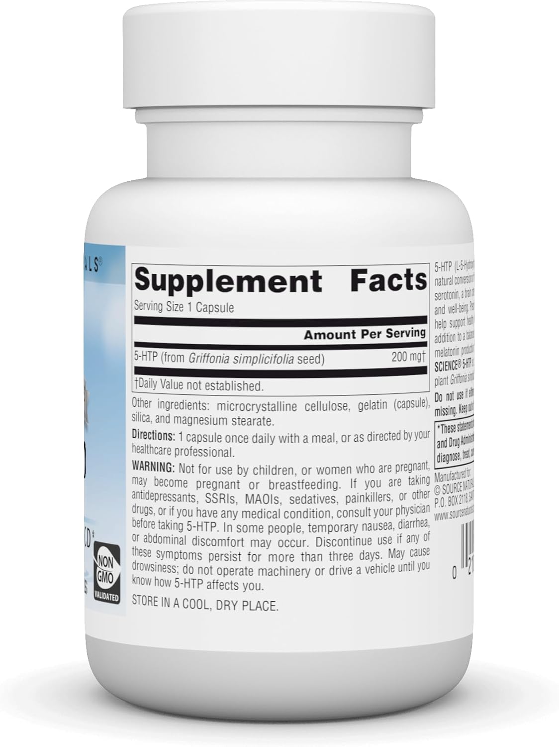 Serene Science 5-HTP by Source Naturals - Non-GMO Dietary Supplement, 200mg, 30 Capsules