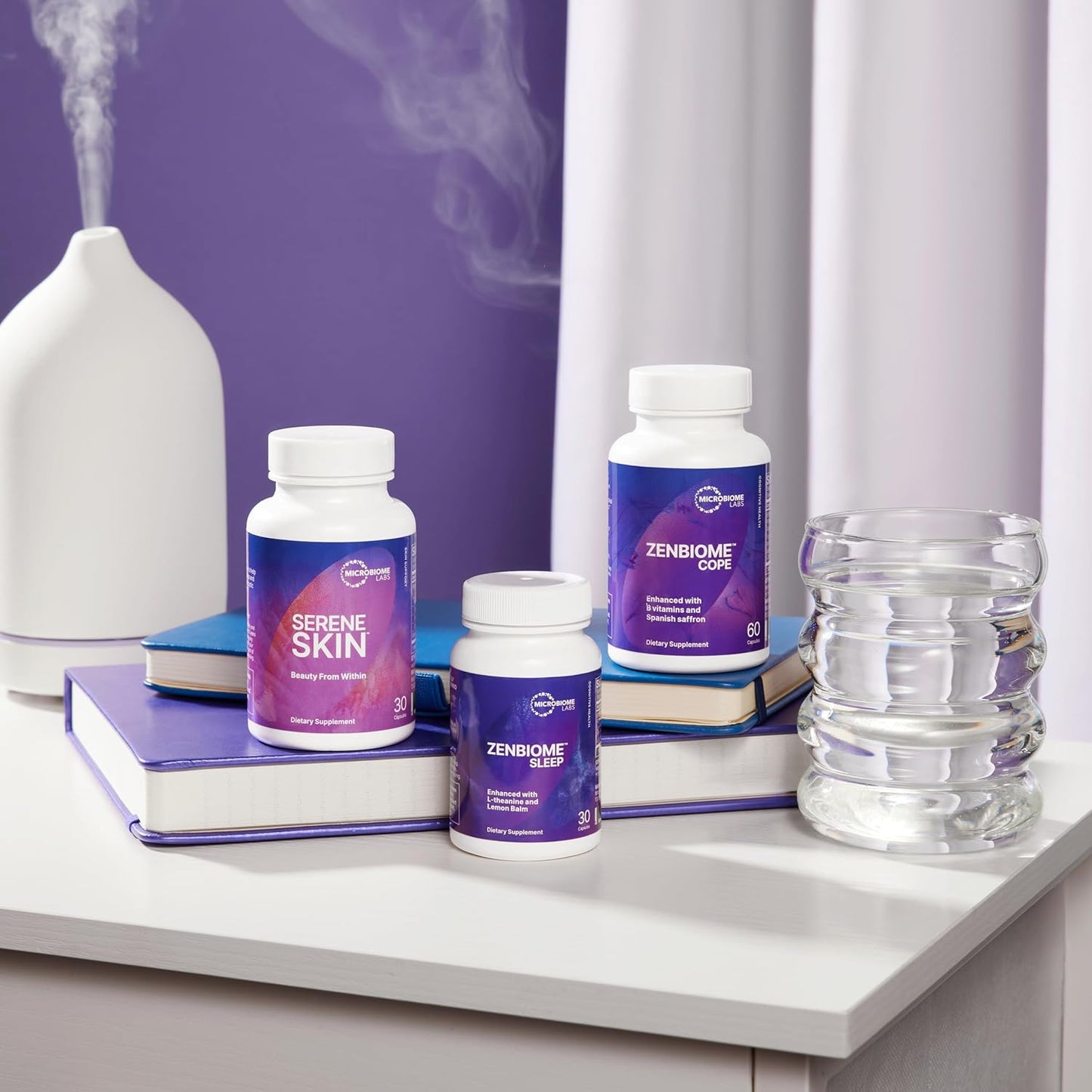 SereneSkin by Microbiome Labs: Spore Probiotic Complex with Vitamin K2 for Skin & Gut Support - Daily Probiotic Skincare (30 Capsules)