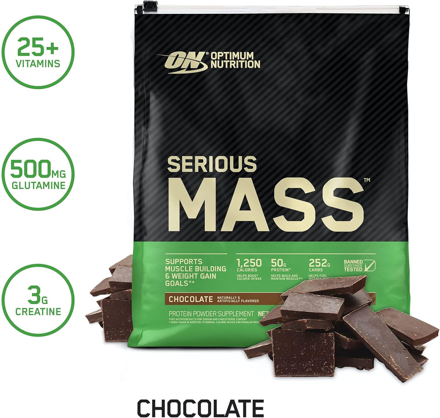 Serious Mass Weight Gainer & Gold Standard Whey Protein Powder Bundle - Double Rich Chocolate - 5 lb (Packaging May Vary)
