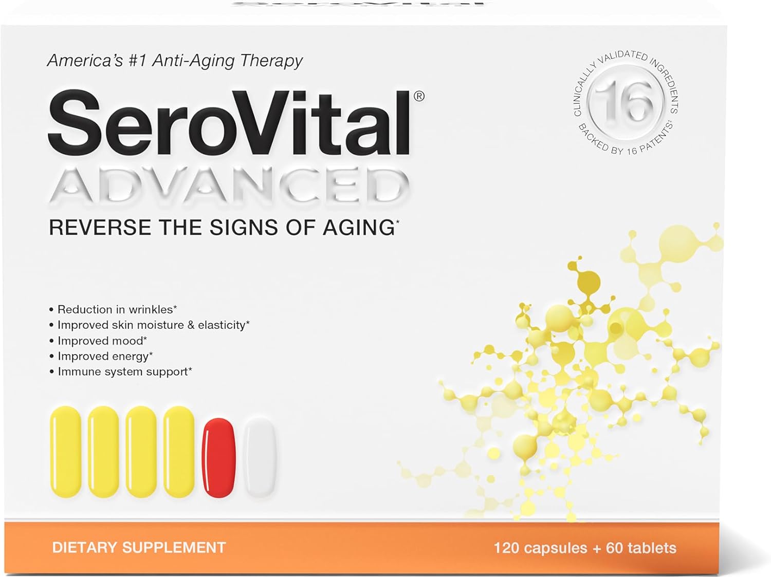 Serovital Advanced Women's Anti-Aging HGH Supplement - Skin Benefits, Energy, Sleep - 30 Servings