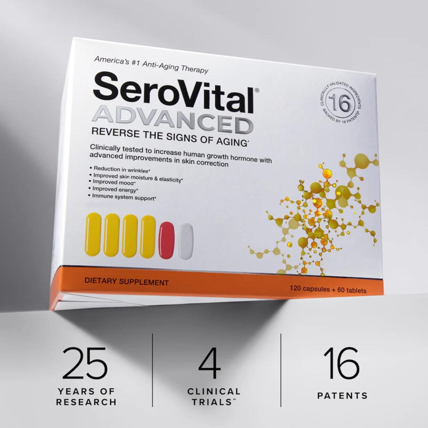 Serovital Advanced Women's Anti-Aging HGH Supplement - Skin Benefits, Energy, Sleep - 30 Servings