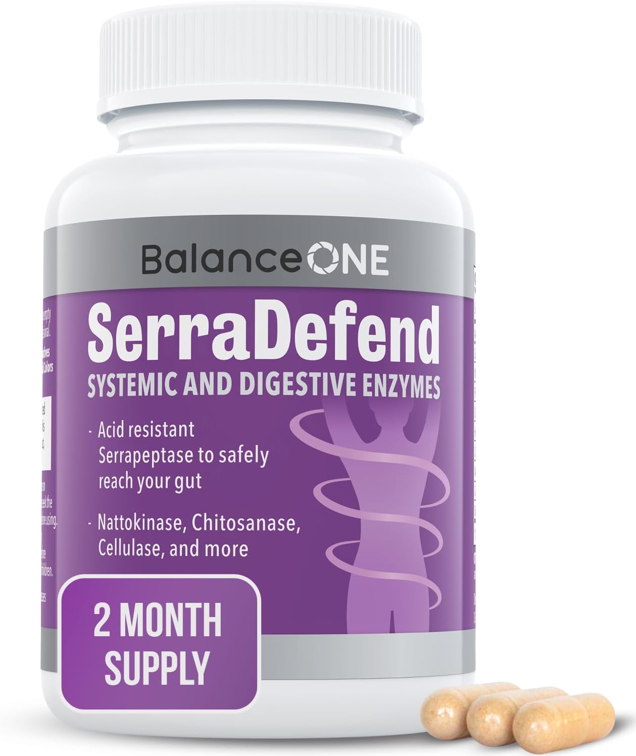 SerraDefend Biofilm Disruptor Capsules with Enzymes for Men & Women - 60 Capsules, 2 Month Supply