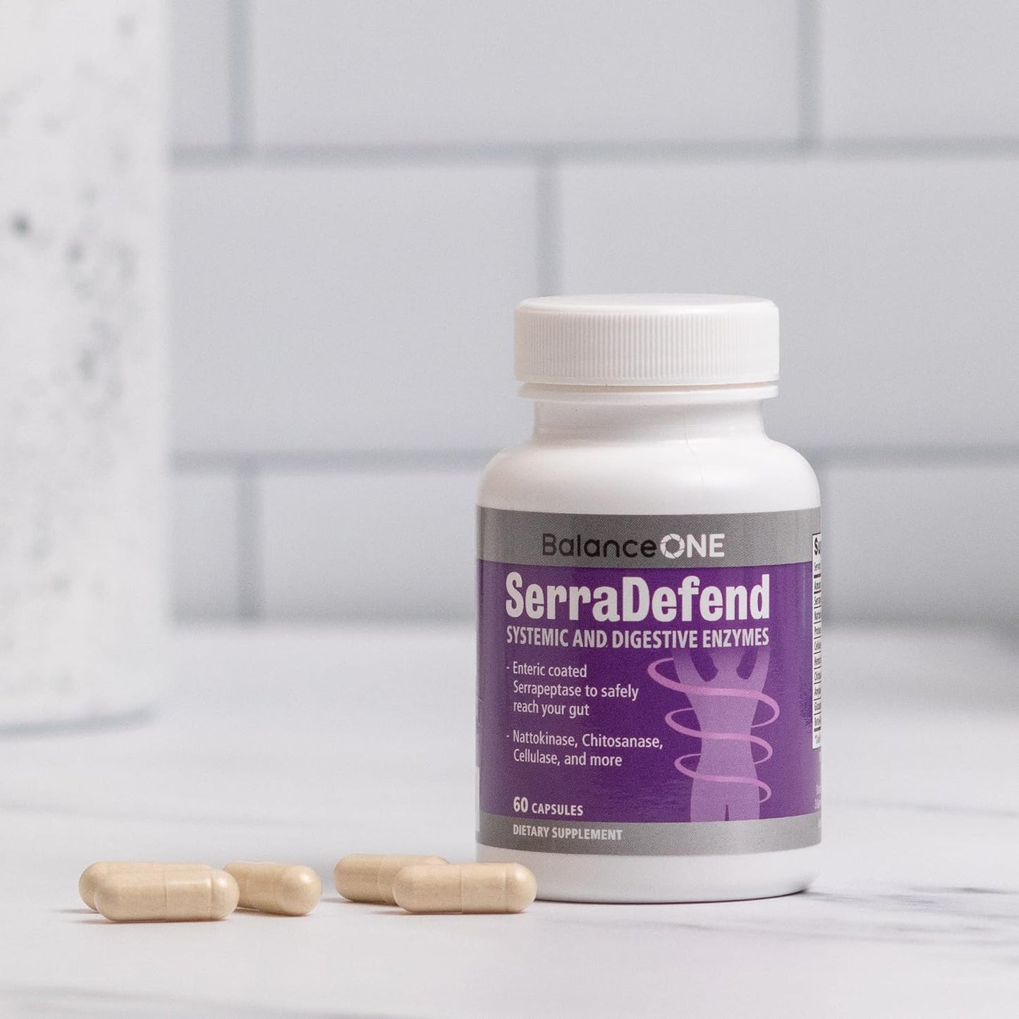 SerraDefend Biofilm Disruptor Capsules with Enzymes for Men & Women - 60 Capsules, 2 Month Supply