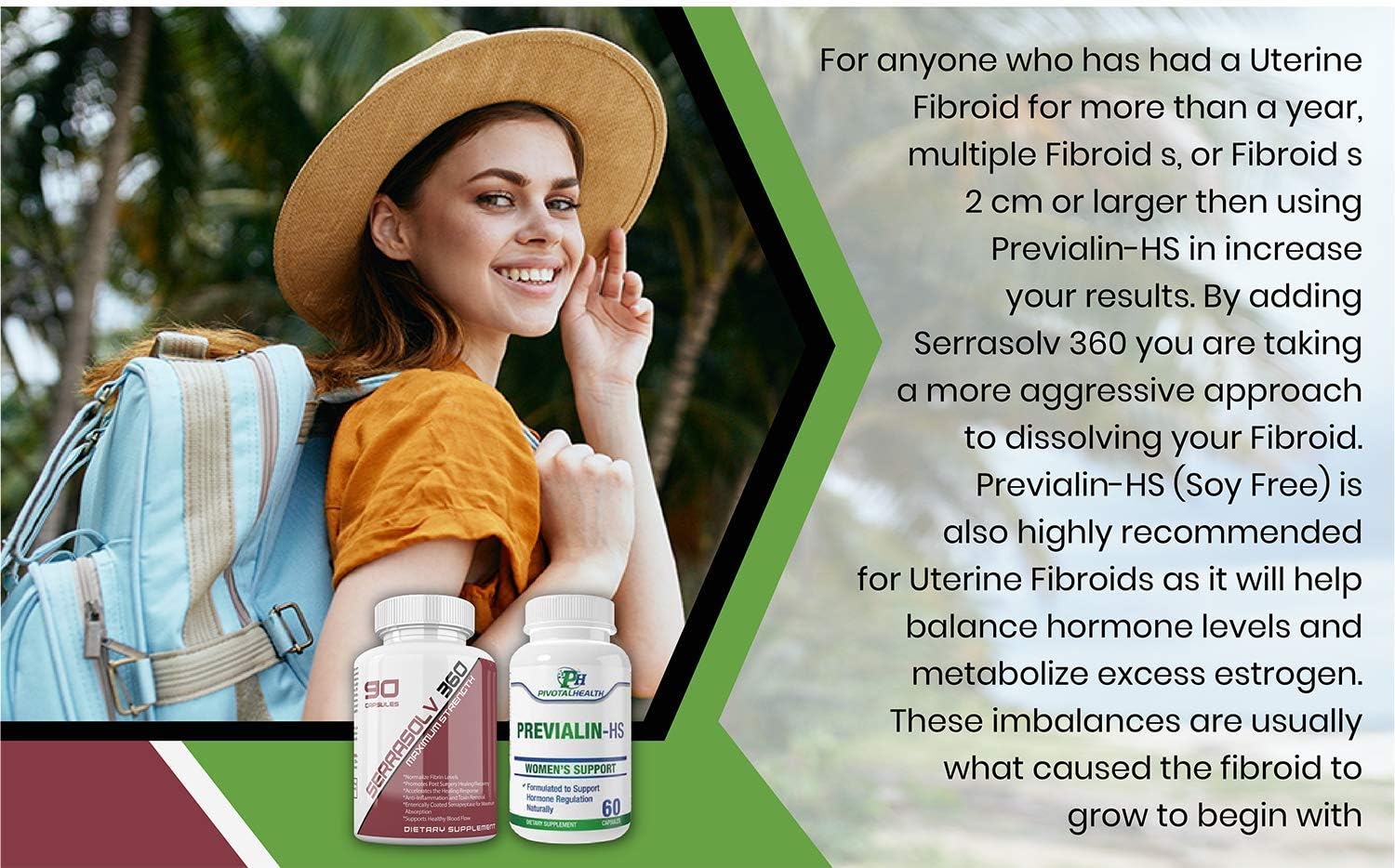 Serrasolv 360 Fibroid Dissolver Bundle: Extra Strength Formula for Fast Fibroid Relief (90 Capsules) - Supports Hormonal Balance and Eases Bloating