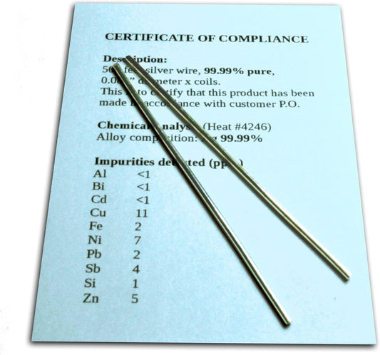 Set of (2) 4" 12-Gauge Electrode Rods for Colloidal Silver Generator - 99.99% Pure Wire with Certificate of Compliance