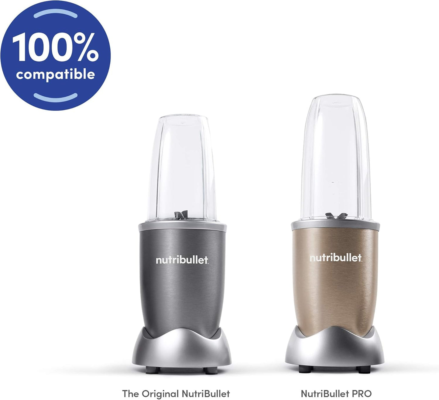Set of 2 NutriBullet Gray Flip Top To-Go Lids, 0.25 lbs
