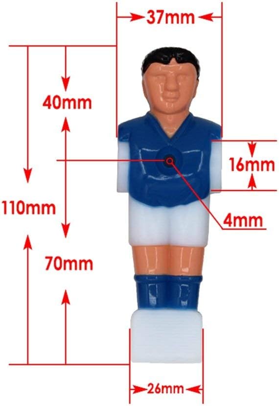 Set of 4 Phinacan Foosball Men Replacement Players for Soccer Table - Red and Blue Foosball Parts