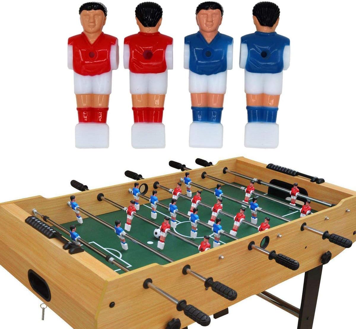Set of 4 Phinacan Foosball Men Replacement Players for Soccer Table - Red and Blue Foosball Parts
