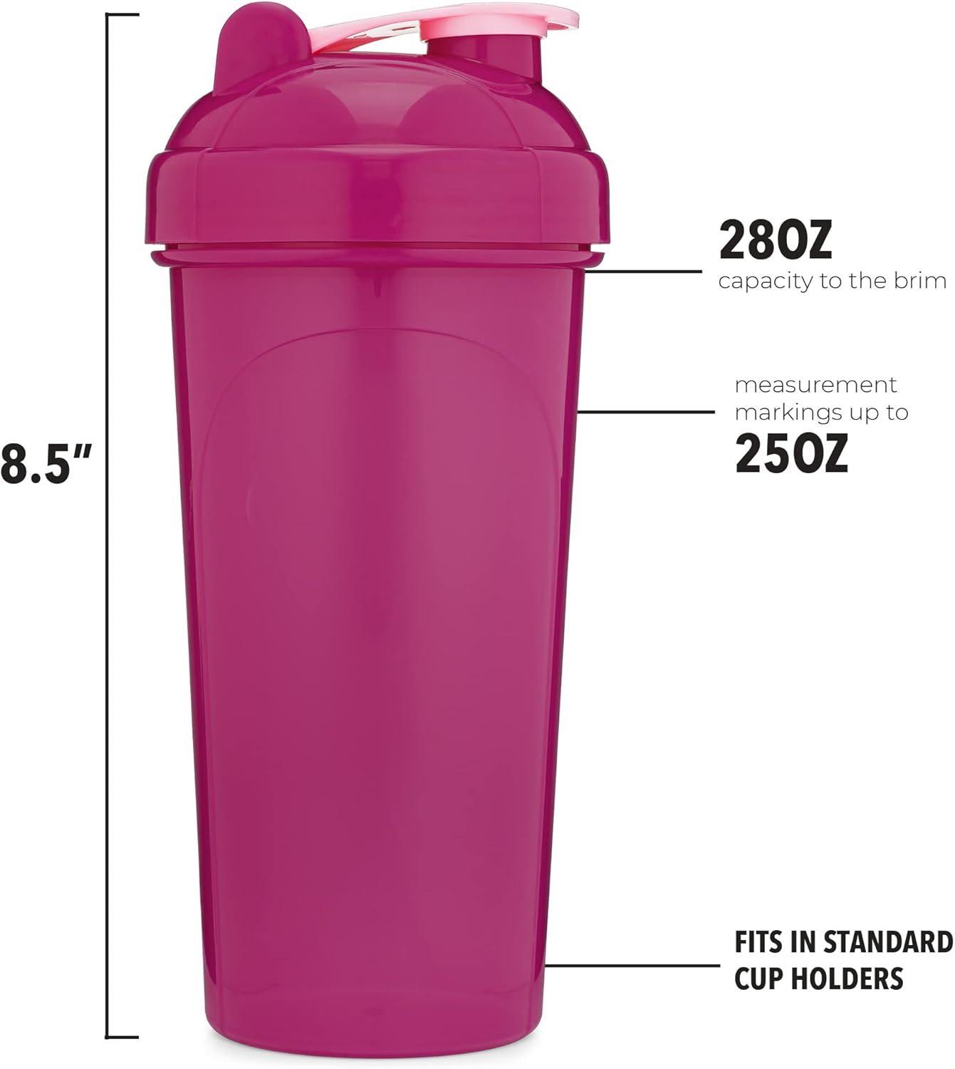 Set of 4 Shaker Bottles with Agitator and 5 Protein Funnels with Carabiner - BPA-Free and Dishwasher Safe Fitness Bundle