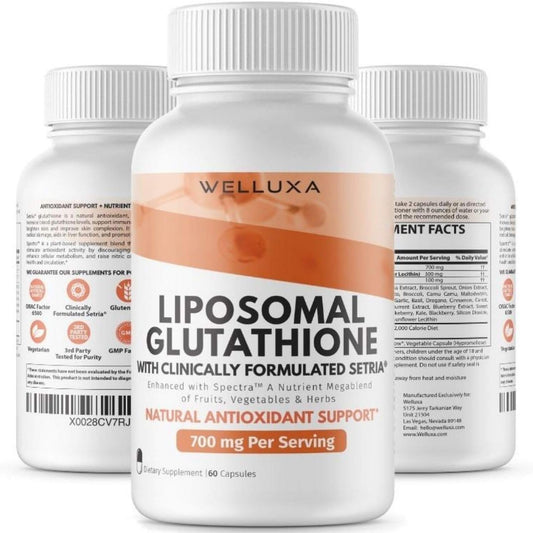 Setria® Liposomal Glutathione Supplement 700 mg - Pure Active Form with Enhanced Absorption for Antioxidant, Detox, Cardiovascular, and Immune Health Support - Non GMO - 60 ct