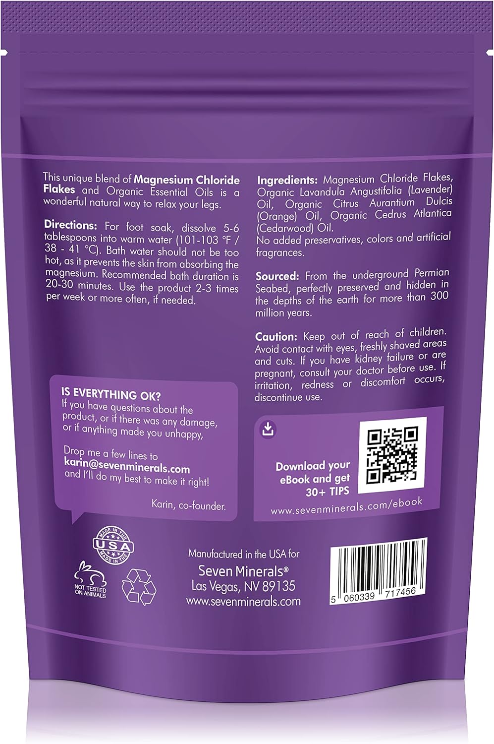 Seven Minerals Relaxing Leg Magnesium Duo: Flakes & Cream for Natural Relief