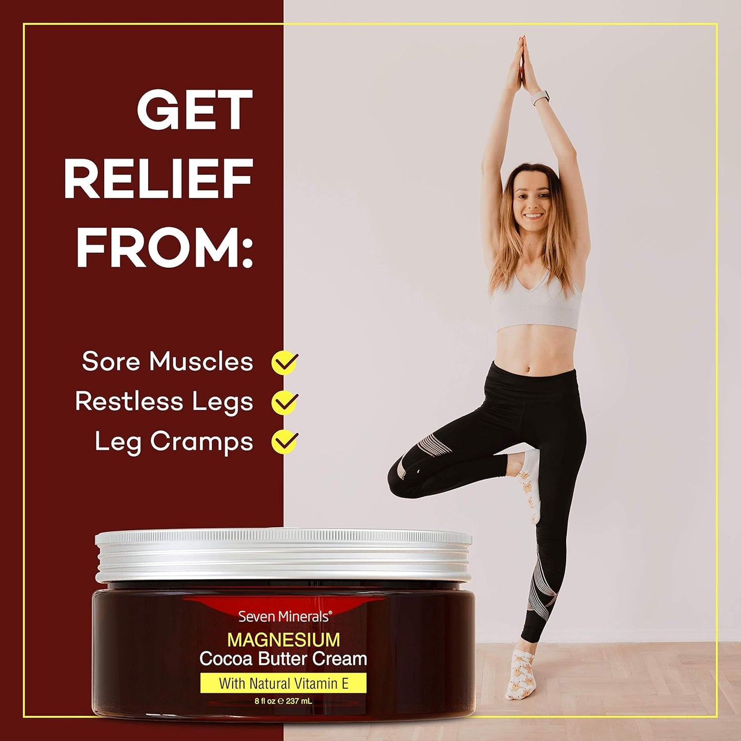 Seven Minerals Relaxing Leg Magnesium Duo: Flakes & Cream for Natural Relief