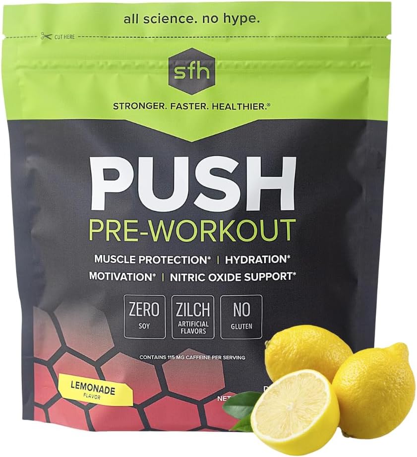 SFH Lemonade BCAA Pre-Workout Powder with Electrolytes for Muscle Repair - Non-Dairy, No Artificial Ingredients - 1 Bag