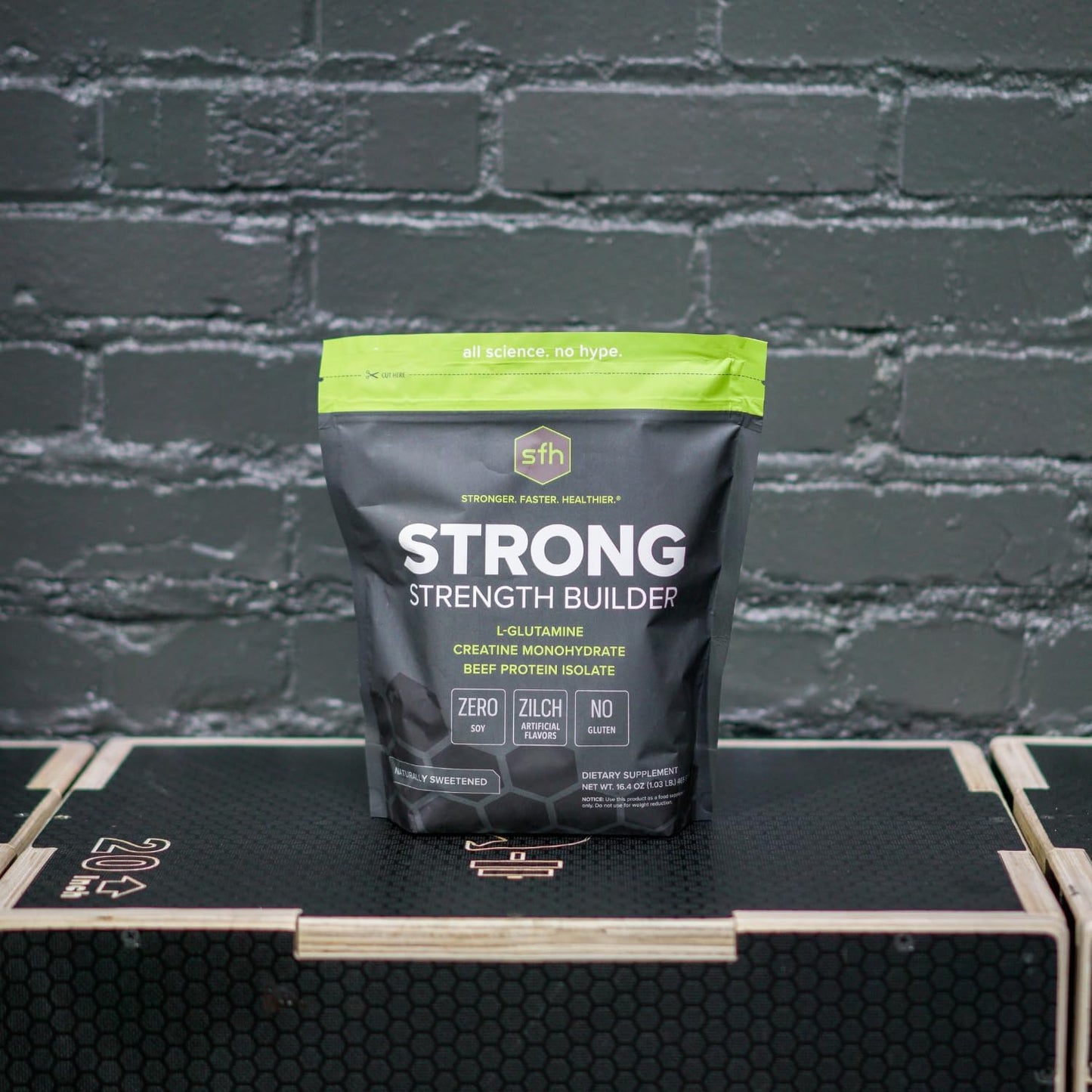 SFH Strong Muscle Builder: Creatine, Glutamine, & Beef Protein for Lean Muscle Growth | Keto-Friendly Workout Supplements (1.19lb)