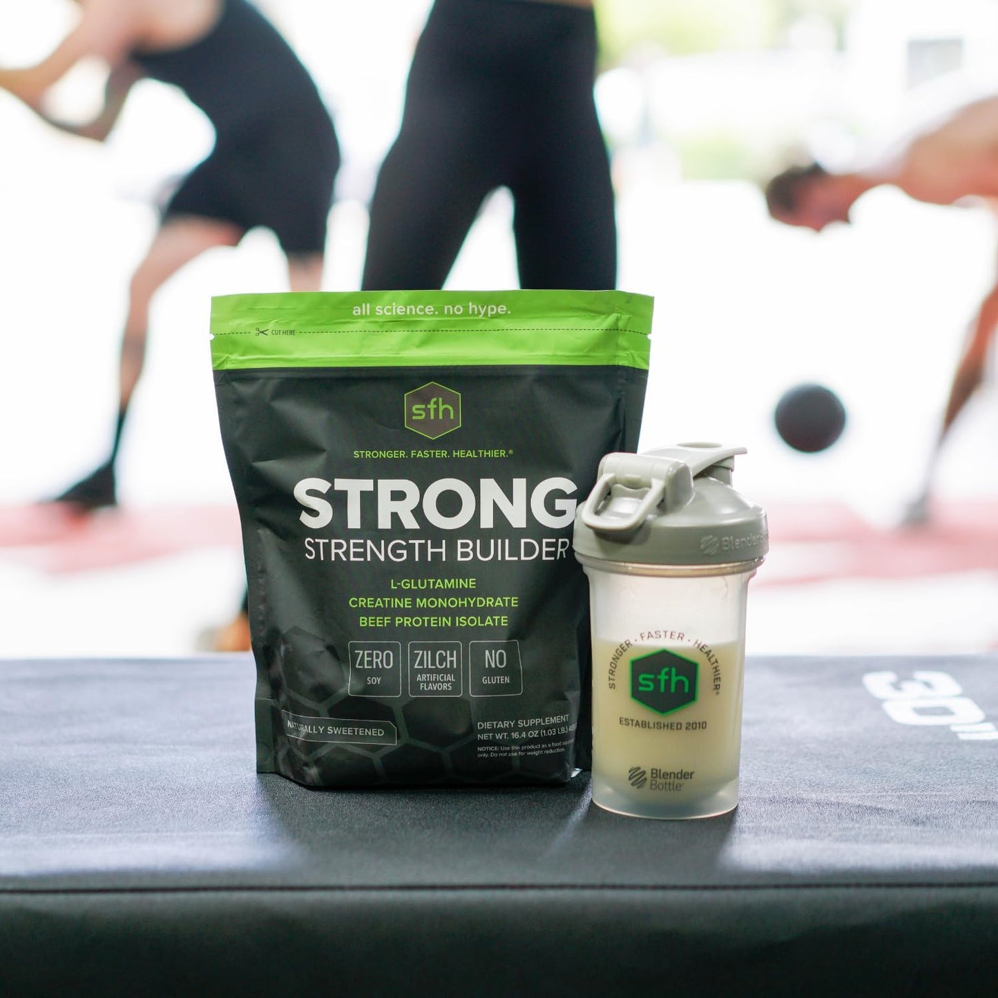 SFH Strong Muscle Builder: Creatine, Glutamine, & Beef Protein for Lean Muscle Growth | Keto-Friendly Workout Supplements (1.19lb)