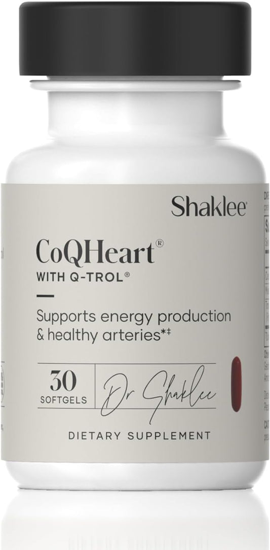 Shaklee CoQHeart® Softgels with Q-Trol® for Heart Health - CoQ10 and Resveratrol Blend - Boosts Energy and Supports Blood Vessels - 30 Count