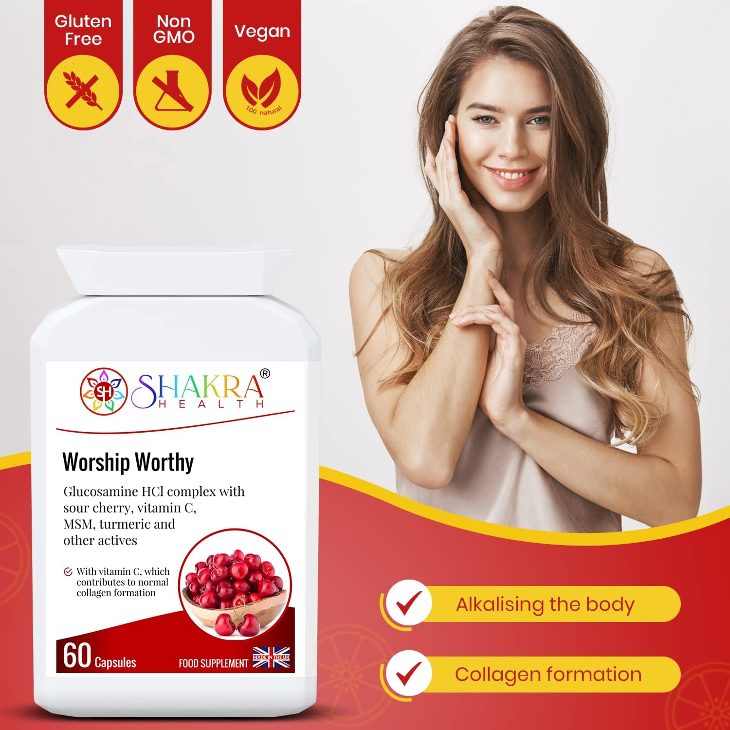 Shakra Health Joint & Connective Tissue Collagen Formula - 60 Capsules for Skin, Hair, and Nails