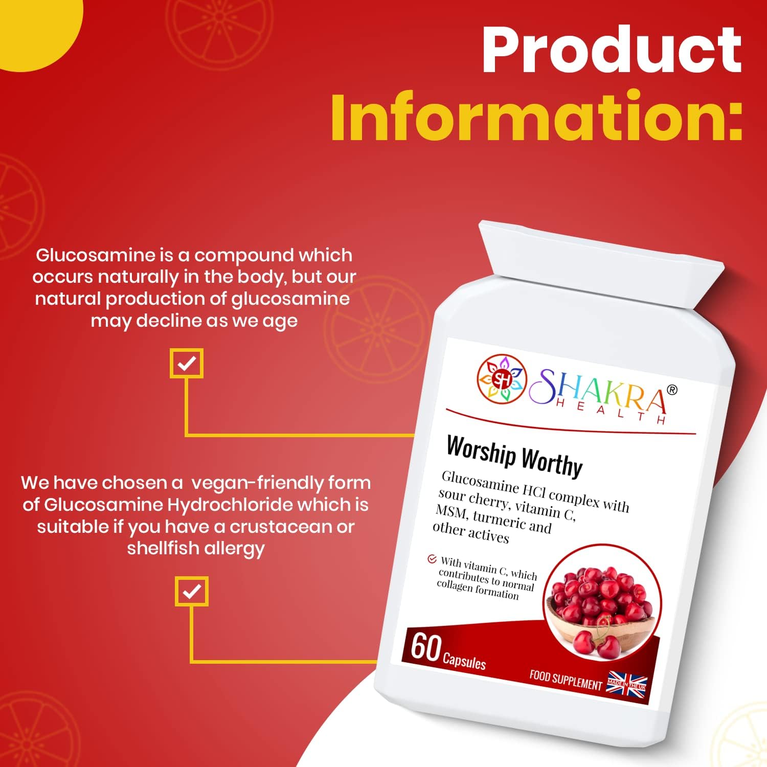 Shakra Health Joint & Connective Tissue Collagen Formula - 60 Capsules for Skin, Hair, and Nails