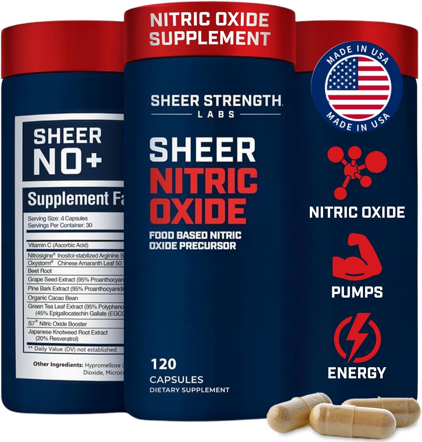 Sheer Strength Labs Sheer Ultimate Stack - DHEA 100mg Supplement + Nitric Oxide + Sheer Shred & Alpha for Men