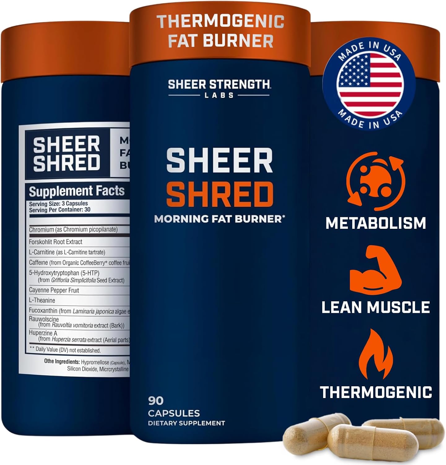 Sheer Strength Labs Sheer Ultimate Stack - DHEA 100mg Supplement + Nitric Oxide + Sheer Shred & Alpha for Men