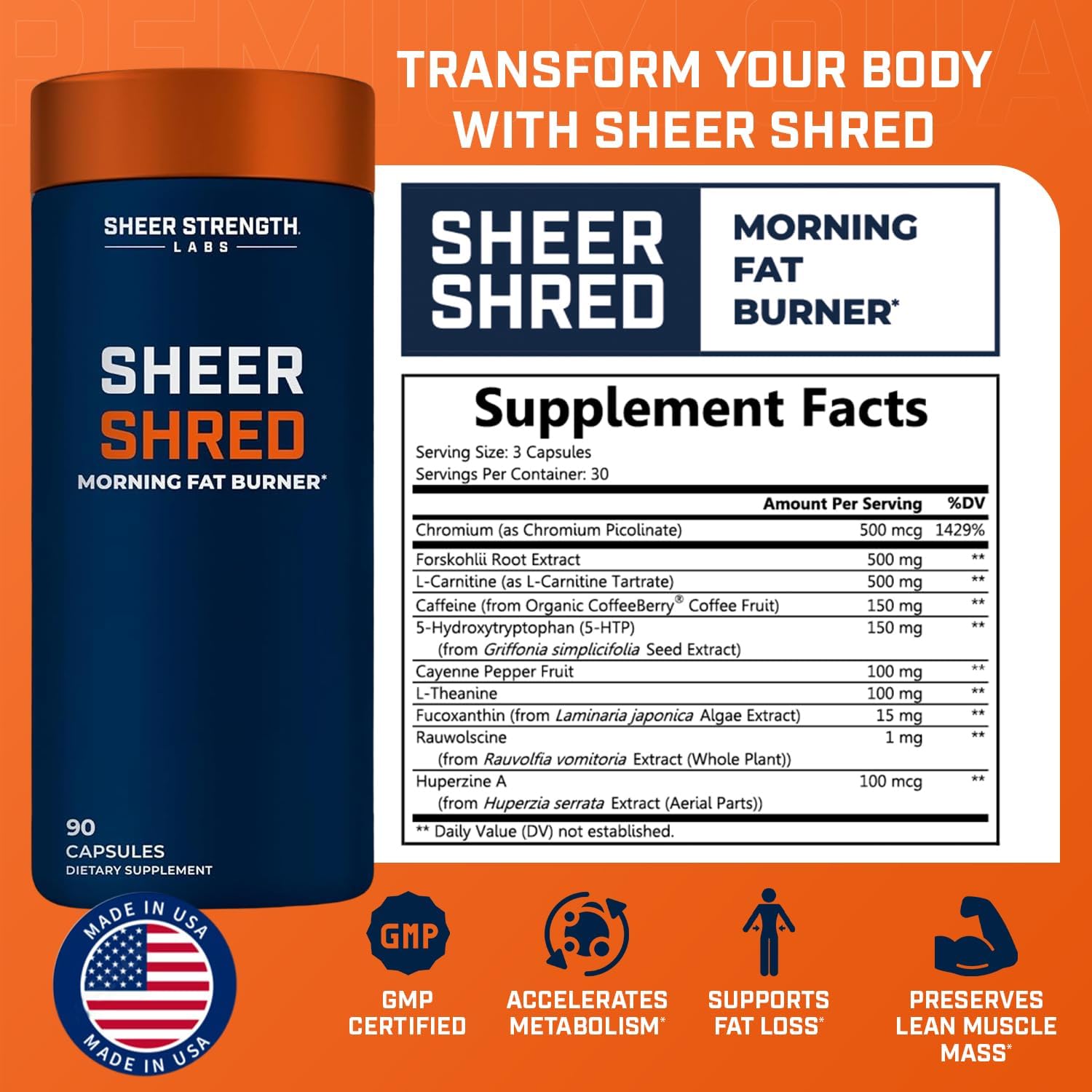 Sheer Strength Labs Sheer Ultimate Stack - DHEA 100mg Supplement + Nitric Oxide + Sheer Shred & Alpha for Men