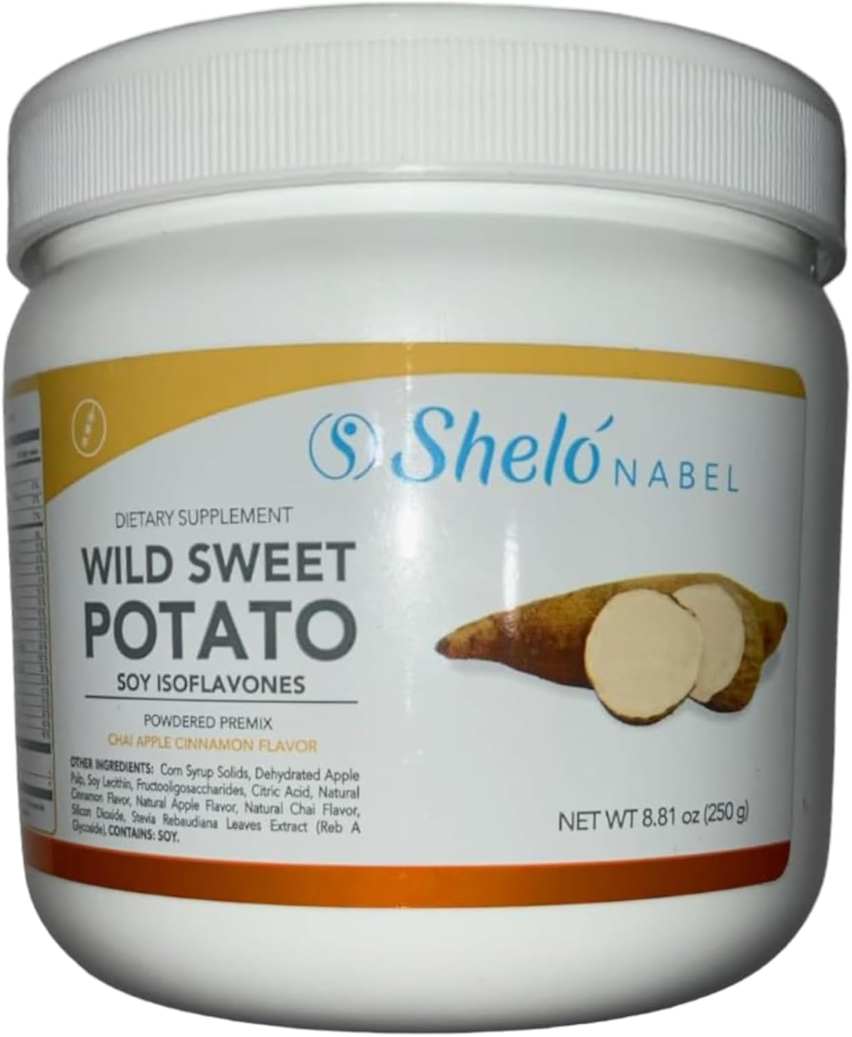 Shelo Nabel Wild Sweet Potato Soy Isoflavones Powder Mix 250g with Chai Apple Cinnamon Flavors - White