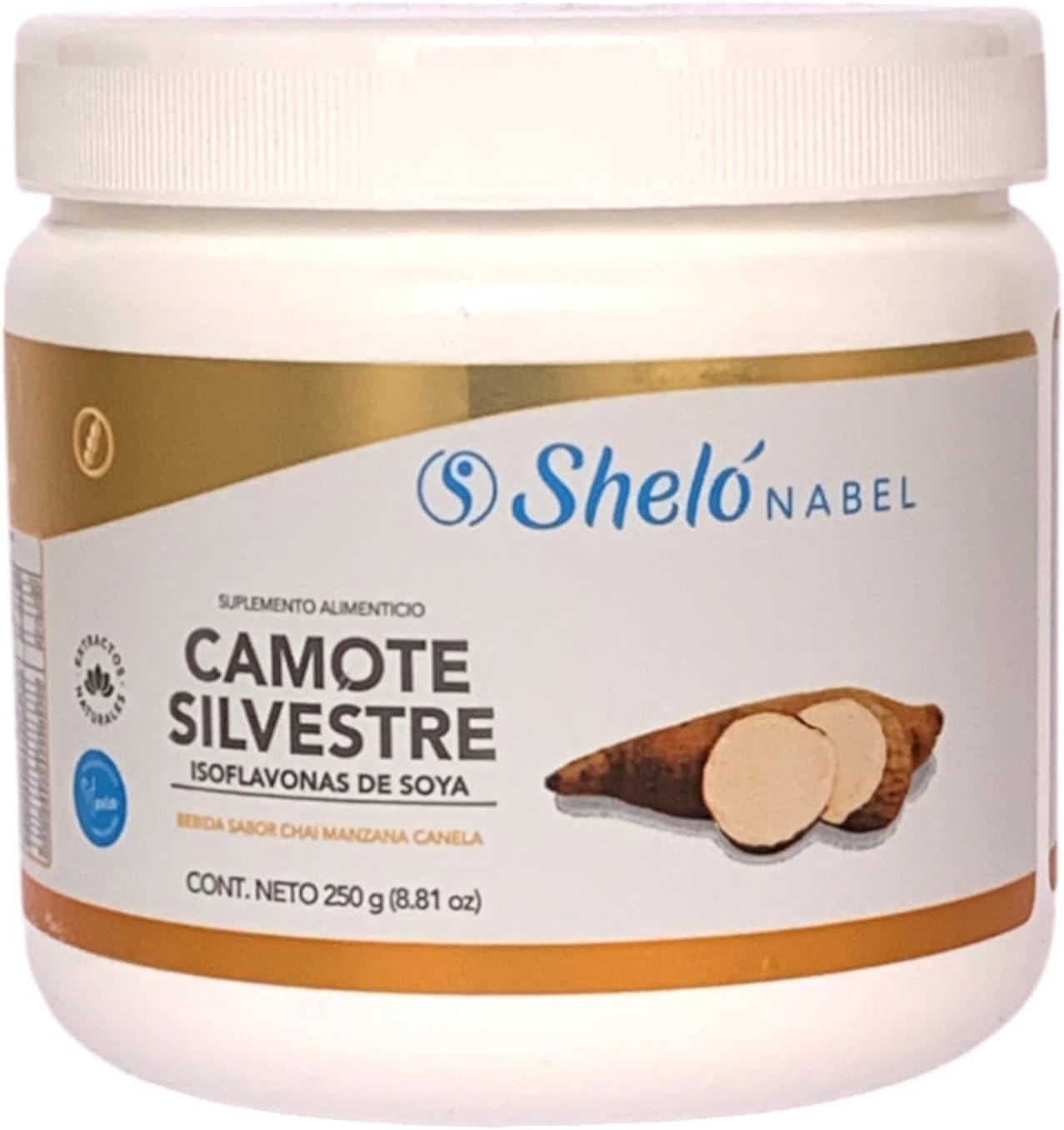 Shelo Nabel Wild Sweet Potato Soy Isoflavones Powder Mix 250g with Chai Apple Cinnamon Flavors - White