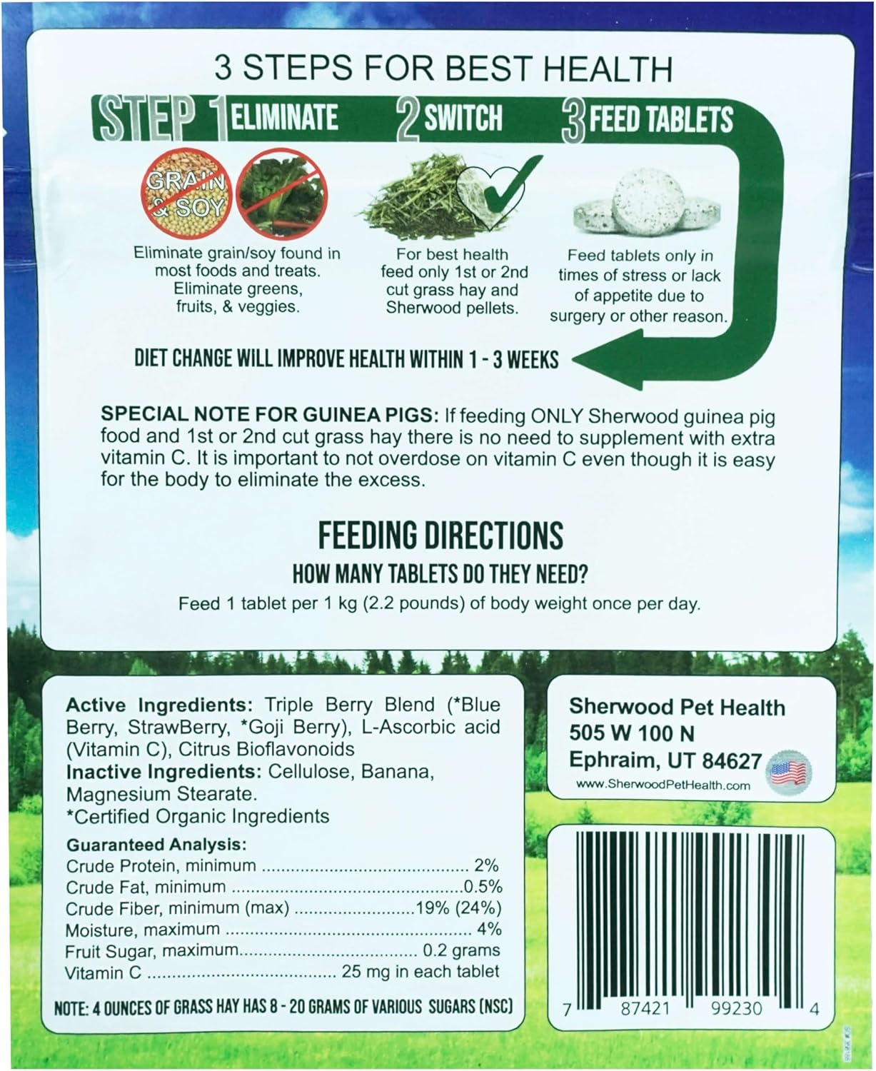 Sherwood Pet Health Tripleberry Vitamin C and Bioflavonoids Tablets - 100 Count, 60g