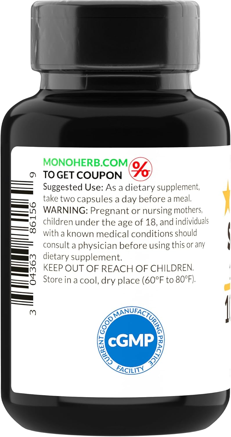 Shiitake Mushroom Extract Capsules - 1000mg, 90 Vegetarian Capsules by MONOHERB