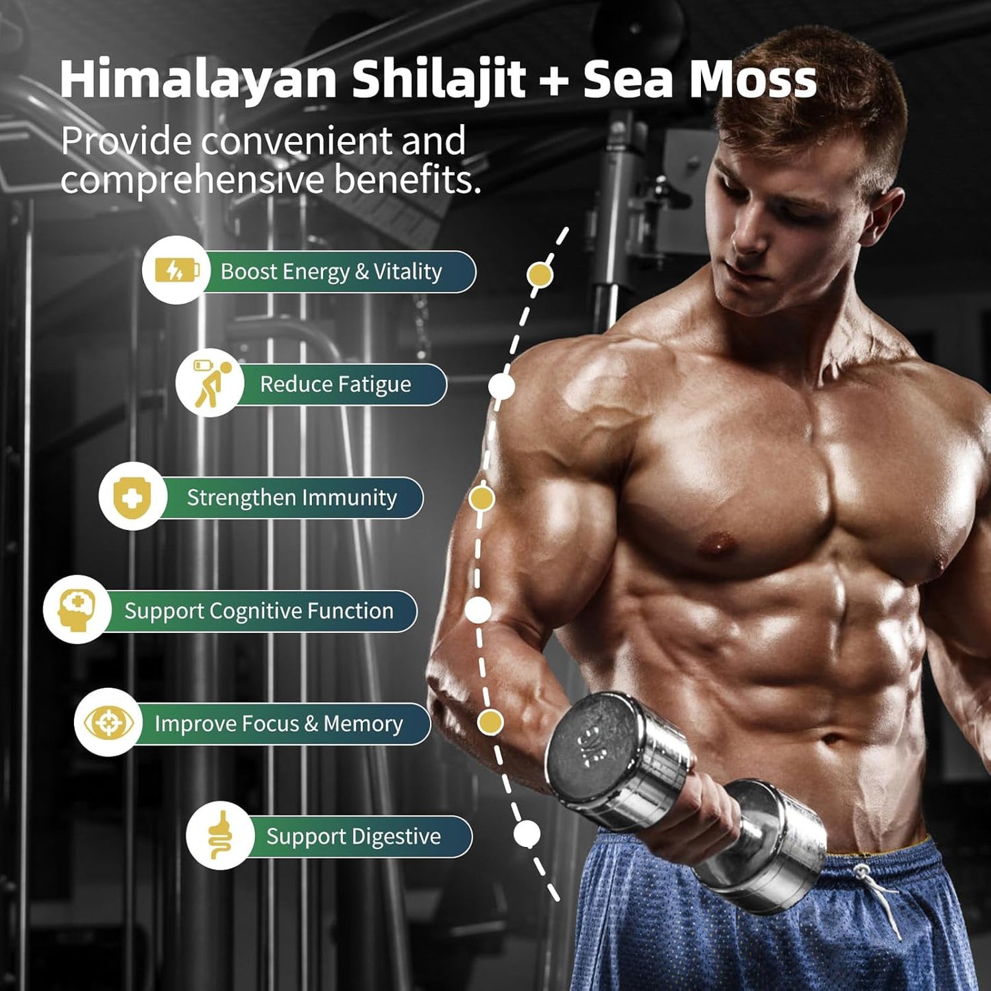 Shilajit Capsules with Ashwagandha & Sea Moss Bundle - BBEEAAUU