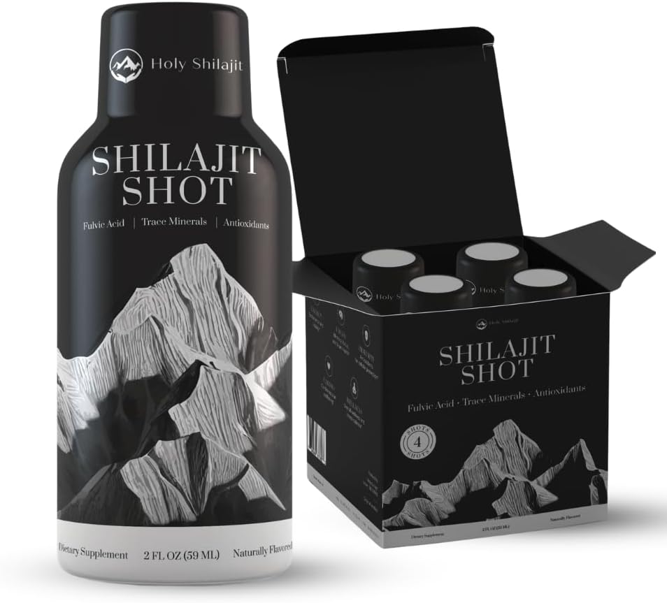 Shilajit Energy Shots with 400mg Pure Shilajit & 3,000mg Fulvic Minerals for Enhanced Focus and Immune Support - Men & Women - Drinkable Formula