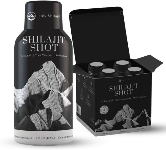 Shilajit Energy Shots with 400mg Pure Shilajit & 3,000mg Fulvic Minerals for Enhanced Focus and Immune Support - Men & Women - Drinkable Formula