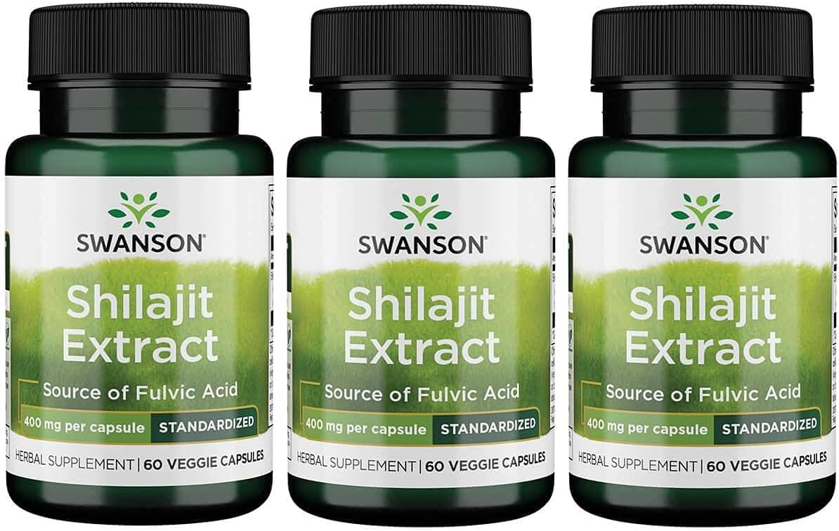 Shilajit Extract Capsules for Cell Growth Support - Herbal Supplement for Wellness - 400mg (60 Veg Caps) - Pack of 3