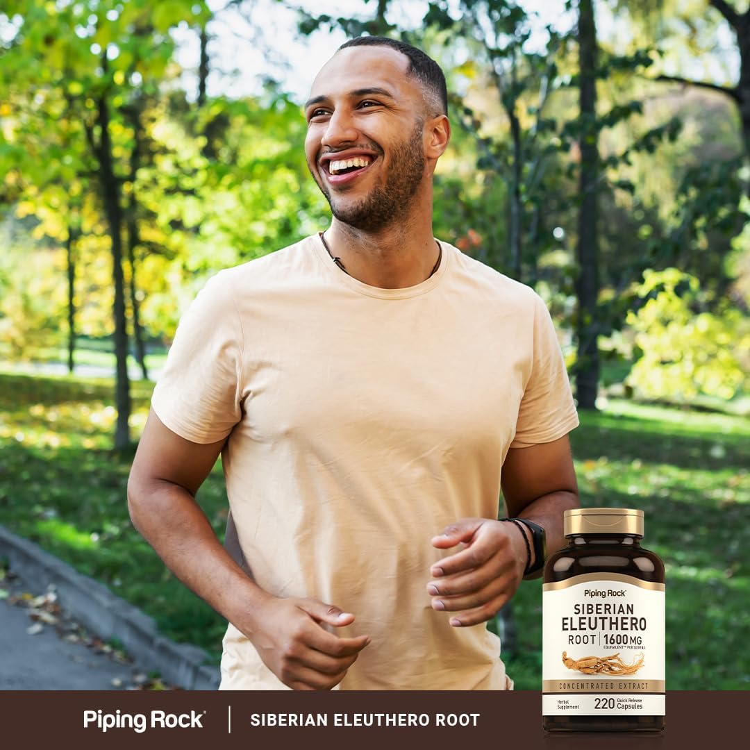 Siberian Eleuthero Root Capsules 1600mg | 220 Count | Herbal Extract Supplement | Non-GMO, Gluten Free