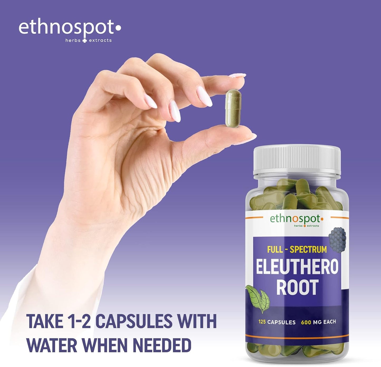 Siberian Ginseng Capsules - Boost Physical Stamina & Mental Alertness - Immune Support - Enhanced Eleutheroside Profile - 125 Vegan Capsules