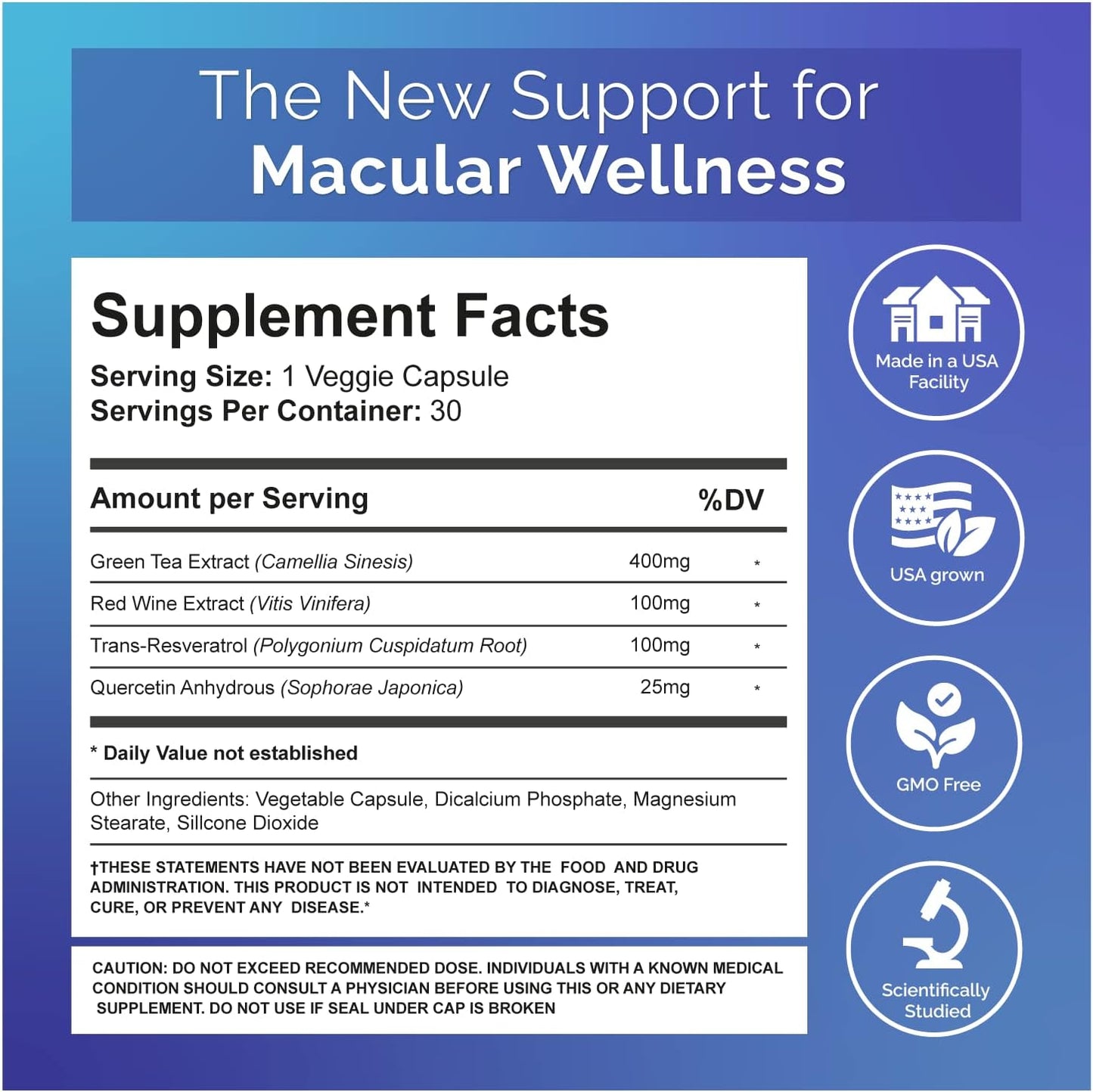 Sightful AREDS 2 Alternative with Resveratrol, Quercetin, & Green Tea Extract | Antioxidant Supplement for Eye Health | 30 Capsules