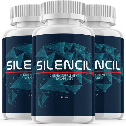 Silencil Advanced Tinnitus Support Supplement - 3 Pack, 180 Capsules for Ear Health