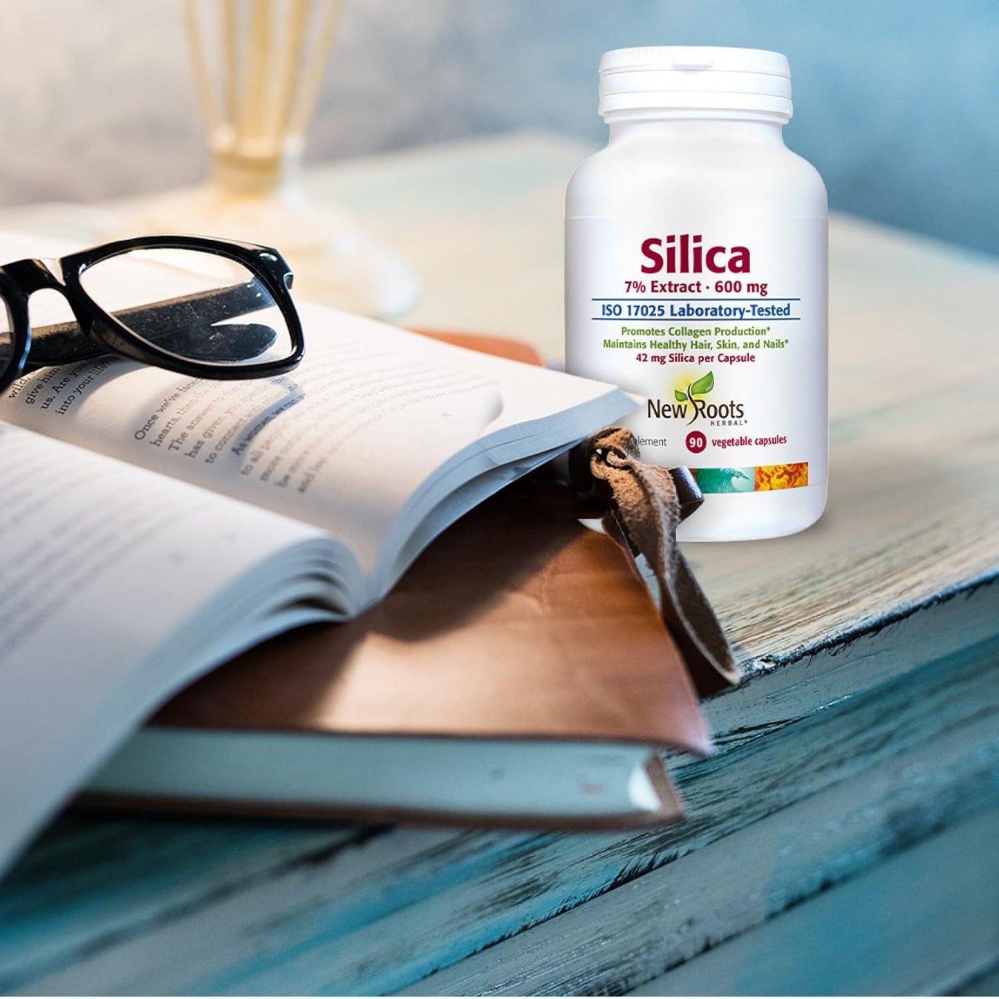 Silica Supplement Capsules - 600mg - 90 Count - Hair, Nail, and Skin Vitamins for Men and Women - New Roots Herbal
