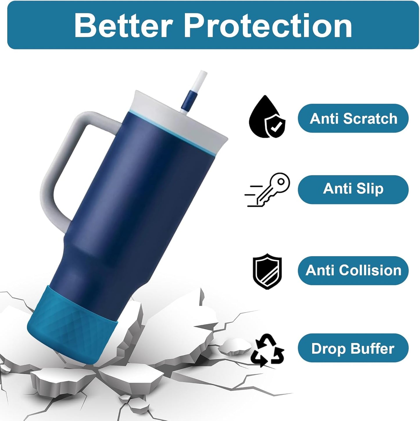 Silicone Boot for Owala 40 oz & 24 oz Insulated Tumbler - Anti-Slip Sleeve, BPA-Free & Dishwasher Safe