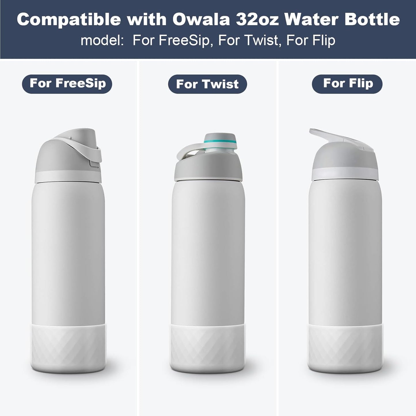 Silicone Boot for Owala Water Bottle 24 oz 32 oz 40 oz - Anti-Slip Protective Sleeve for FreeSip/Twist/Flip Stainless Steel Water Bottles