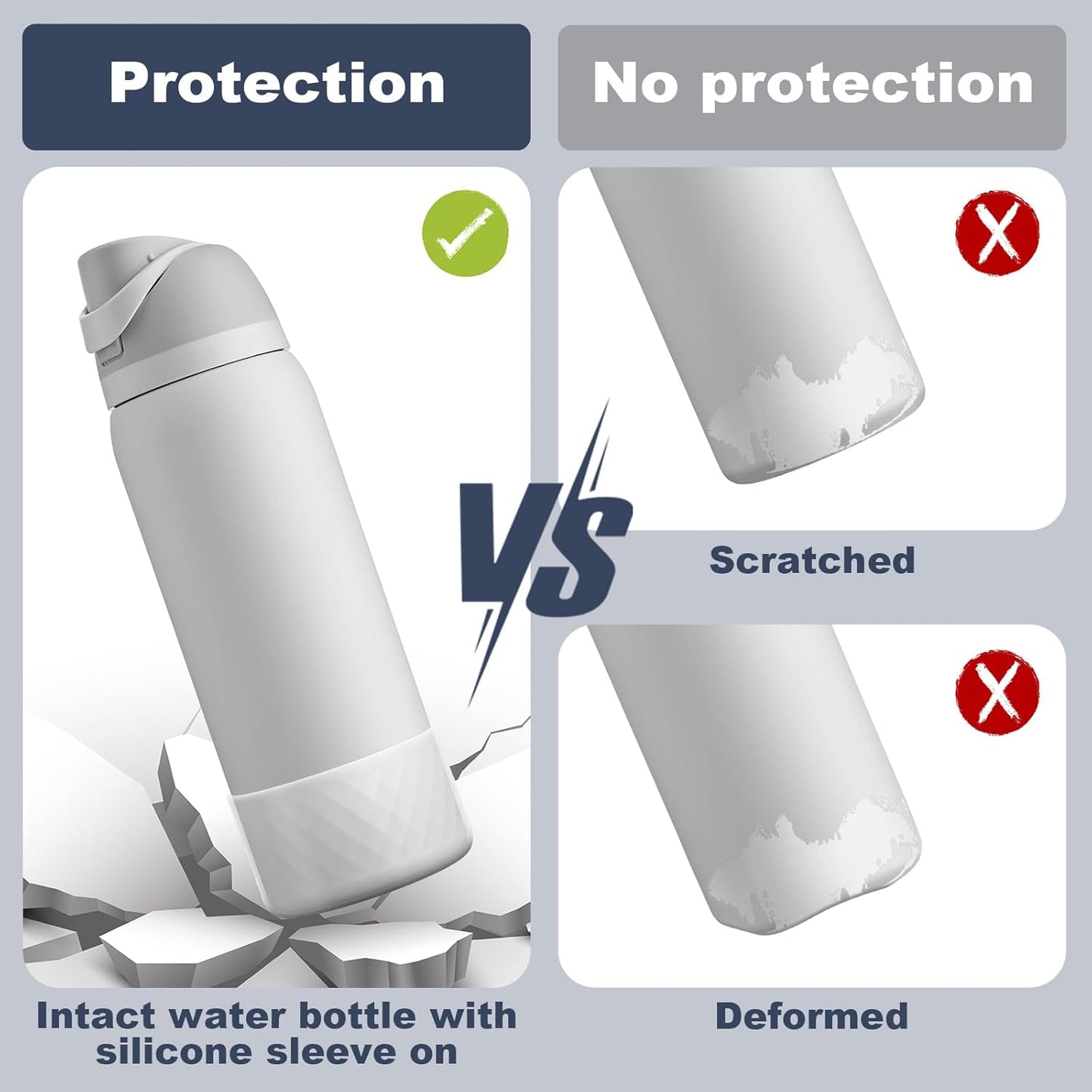 Silicone Boot for Owala Water Bottle 24 oz 32 oz 40 oz - Anti-Slip Protective Sleeve for FreeSip/Twist/Flip Stainless Steel Water Bottles