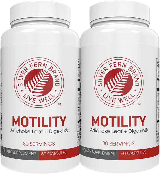 Silver Fern Motility Capsules - Natural Constipation Relief with Artichoke Leaf, Okra Pods, Winter Cherry - 120 Count