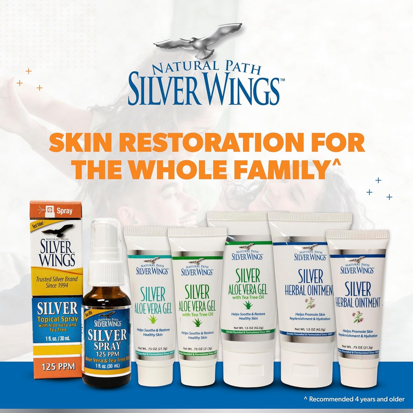 Silver Spray with Aloe Vera & Tea Tree Oil - 125ppm - 1oz by Natural Path Silver Wings