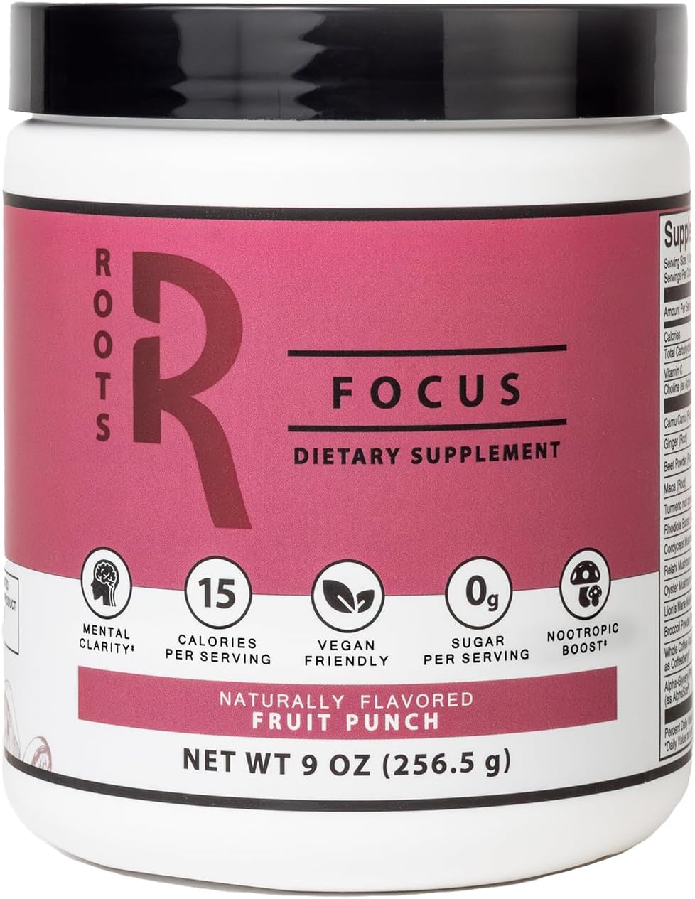 Silver Star Nutrition Roots Focus Nootropic Brain Supplement - Fruit Punch Blend with Lion's Mane, Cordyceps, Reishi Mushrooms and Extended-Release Caffeine - 50 Servings